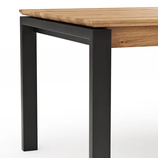 Esstisch Farmingdale - ausziehbar, mit Alubeschlag, LB ca. 200x100 cm, Eiche massiv, natur geölt