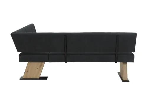 Eckbank - Webstoff, Anthrazit, Artisan Eiche Nachbildung