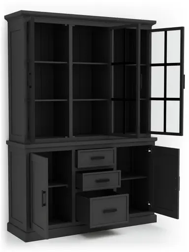 Buffetschrank Litchfield Metal - Graphit, Non-Antique / Metal, Black