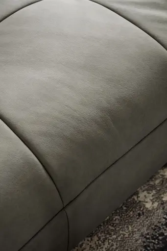 Ecksofa Comodo - 1,5-Sitzer, Longchair rechts, Leder, Taupe