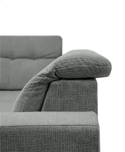 Ecksofa - Ecke links mit 2-Sitzer, Kopfteil verstellbar, Sitztiefe verstellbar motorisch, Stoff, Anthrazit