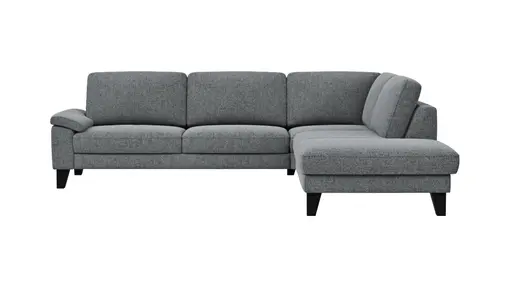 Ecksofa Oviedo - 2,5-Sitzer mit Ecke rechts, Stoff, Grau