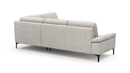 Ecksofa Matero - 2-Sitzer mit Ecke rechts, Stoff, Hellgrau