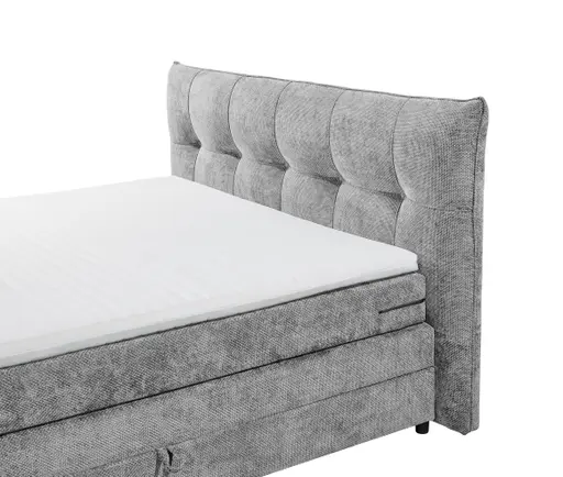 Boxspringbett- Liegefläche ca. 180x200 cm, Stoff, Grau