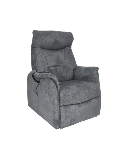 TV-Sessel MAILO - Aufstehhilfe, Relaxfunktion, Kopfteilverstellung, Stoff, Dunkelgrau