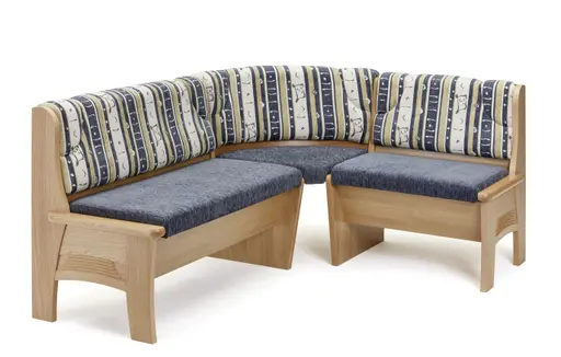 Eckbank - BT ca. 186x146 cm, Stoff, mehrfarbig, Blau