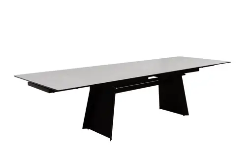 Esstisch - ausziehbar, LB ca. 200 (245, 290)x100 cm, Keramik, Hellgrau