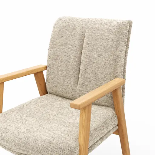 Armlehnstuhl Flore 2 - Stoff, Beige