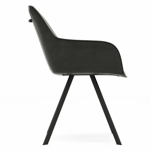 Armlehnstuhl Wesley - Stoff, Anthrazit