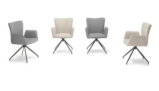 Armlehnstuhl AYLA - Stoff, Beige