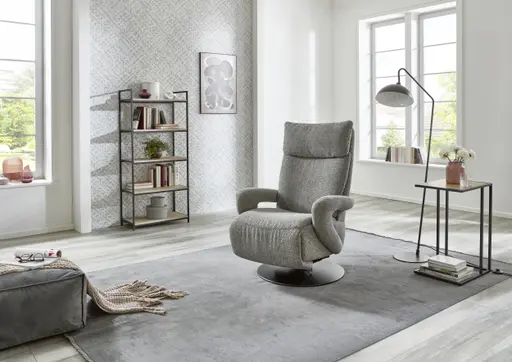 Sessel - Größe XS, Relaxfunktion, Stoff, Grau