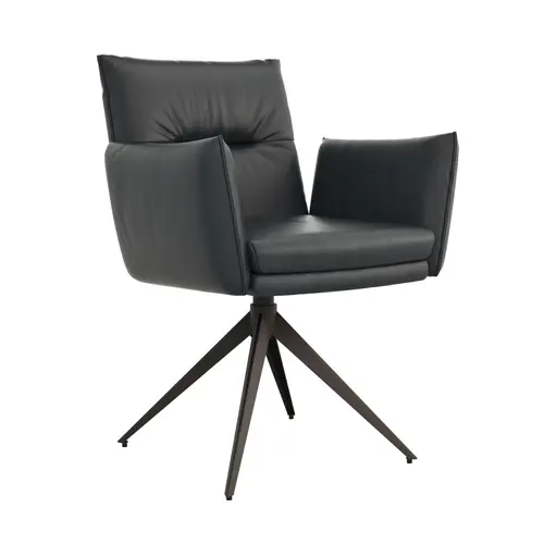 Armlehnstuhl Coscino -  Leder, Schwarz