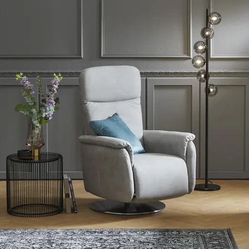 Relaxsessel Cornella - Stoff, Hellgrau