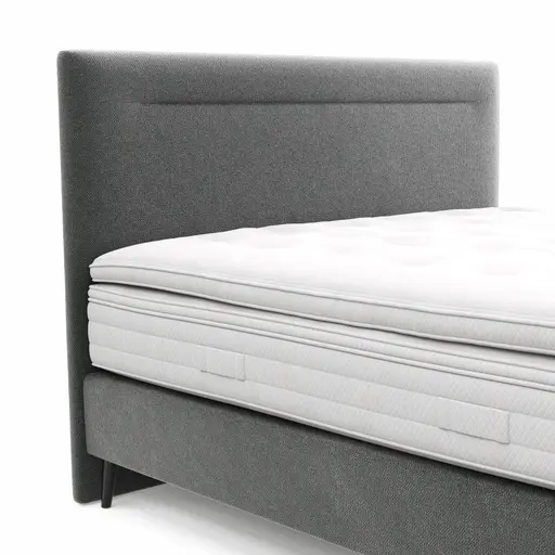 Boxspringbett Navelli 1 - Liegefläche ca. 180x200 cm, Stoff, Grau