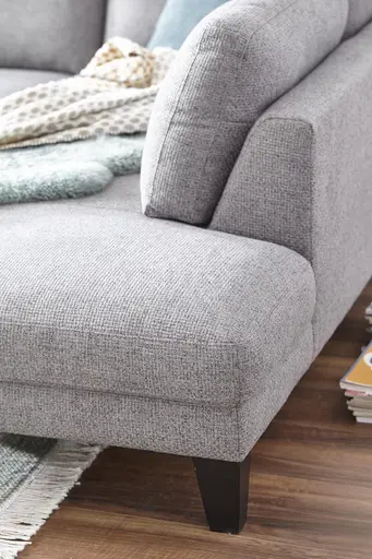 Ecksofa Oviedo - Ecke links mit 2,5-Sitzer, Stoff, Grau