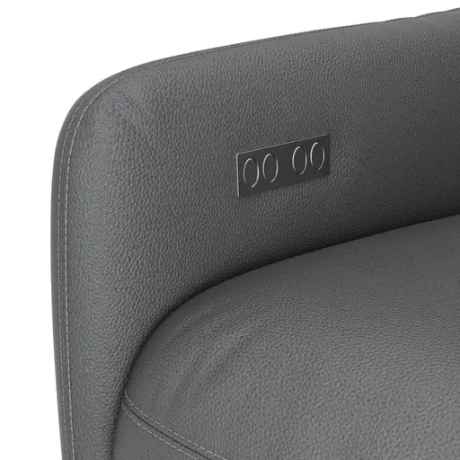 Relaxsessel Rufus - inkl. Relaxfunktion (motorisch), Akku, Leder, Anthrazit