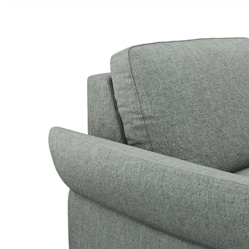 Ecksofa Rockport A - 2,5-Sitzer mit Ecke rechts, inkl. Sitzauszug (motorisch) und Armlehne klappbar, Stoff, Eisblau