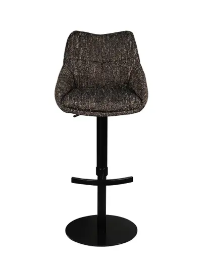 Barhocker MATTEA - drehbar, höhenverstellbar, Stoff, Dunkelbraun