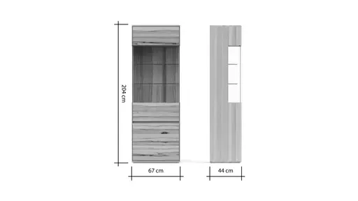 Vitrine Hillsboro - Anschlag Rechts, Buche/Kernbuche natur, geölt