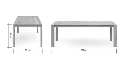 Esstisch Middleton - ausziehbar, LB ca. 220x95 cm, Asteiche massiv