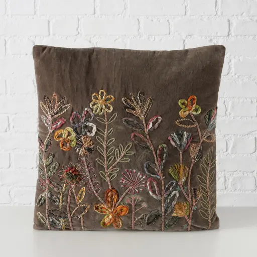 Deko-Kissen - B/L ca. 45x45 cm, Braun/Grün/Gelb