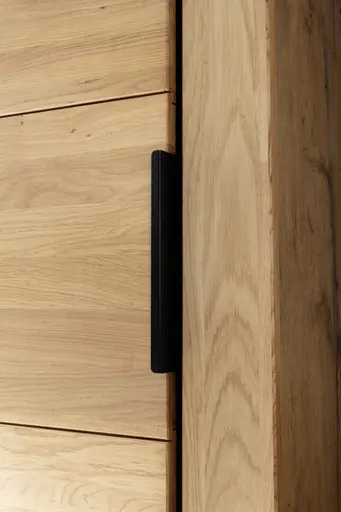 Garderobenschrank - Wildeiche Nachbildung, Wildeiche massiv geölt