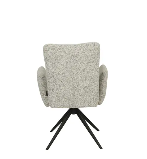 Armlehnstuhl MYLENE - drehbar, Stoff, Schwarz-Weiß