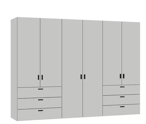 Drehtürenschrank JOIN IT- B ca. 303 cm, Hellgrau