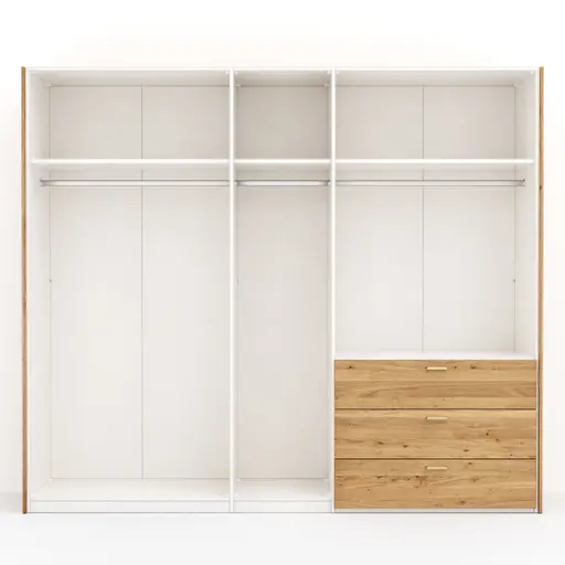 Drehtürenschrank Colorado - B. ca. 257cm, Nougat / Eiche furniert