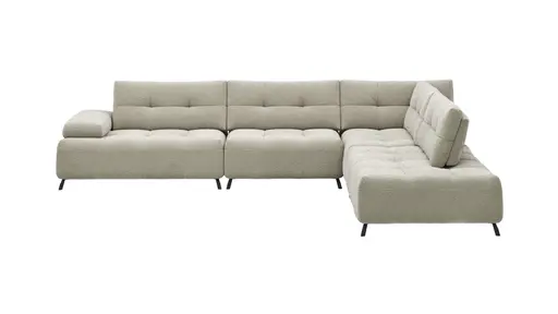 Ecksofa Comodo - 2,5-Sitzer, Ecke rechts, Stoff, Offwhite