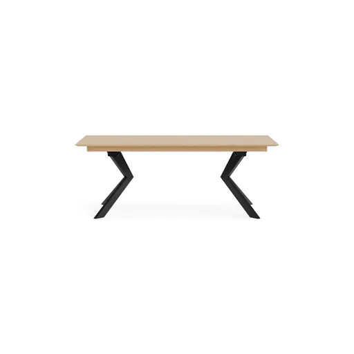Esstisch Vavona - LB ca. 220x100 cm, beidseitig ausziehbar, Asteiche massiv, Bianco