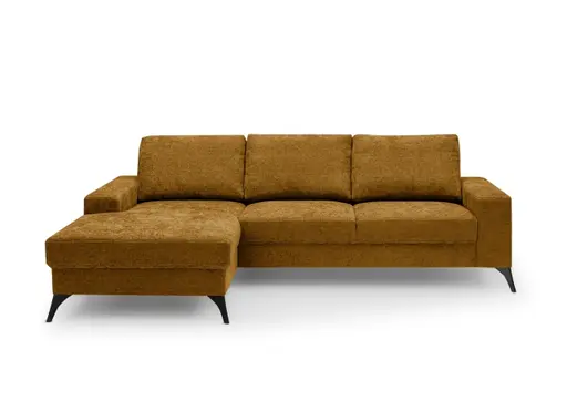 Ecksofa - Ecke links, 2-Sitzer, Stoff, Curry