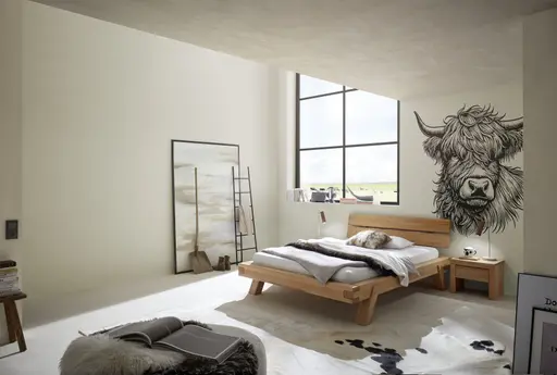 Bettgestell- Liegefläche ca. 140x200 cm, Buche, Massiv, Geölt