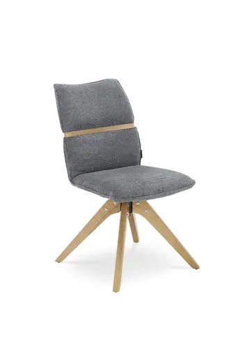 Stuhl MAROU - drehbar, Stoff, Graublau