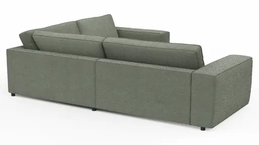 Ecksofa Lilaia - 2-Sitzer links, Ecke, 1,5-Sitzer Tief, Stoff, Olivgrün