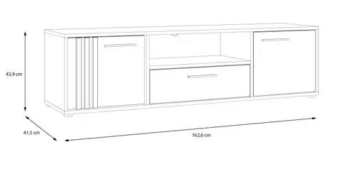 TV-Board FLORISS- Weiß, Eiche Dekor