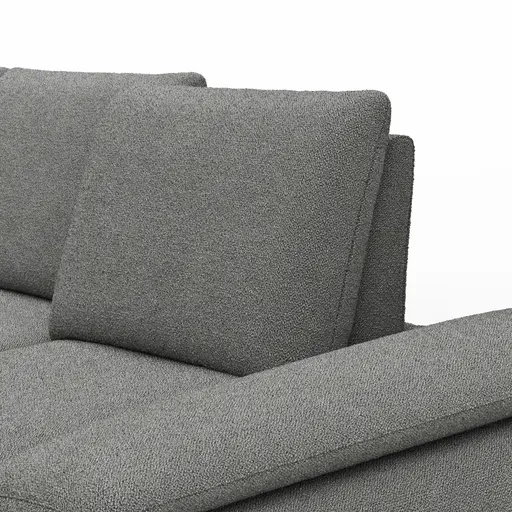 Ecksofa Collina - Longchair links, 2,5-Sitzer inkl. Sitztiefen- u. Armlehehnenverstellung, Stoff, Dunkelgrau