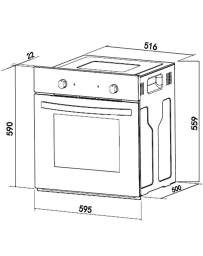 Küchenblock- inkl. E-Geräte, B ca. 260 cm, Weiß Matt, Eiche Dekor