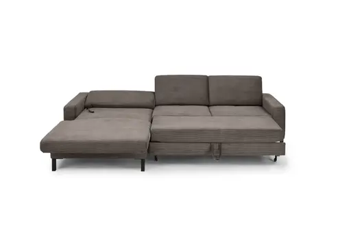 Ecksofa CALM MOVE 2.0 - Longchair links mit 2,5-Sitzer, Schlaffunktion, Feincord, Taupe