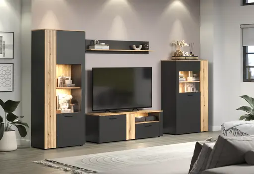 Wandboard - Anthrazit, Eiche Coast Evoke Nachbildung