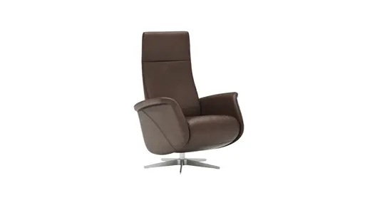 Relaxsessel Girona -  Relaxfunktion (motorisch), Leder, Dunkelbraun