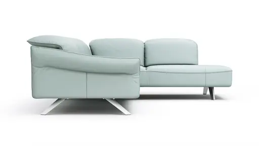Ecksofa Bormio - 2,5-Sitzer, Ecke rechts, inklusive Kopfteilverstellung, Leder, Jade