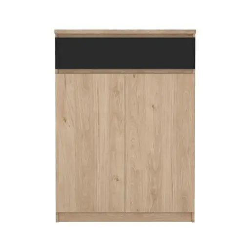 Schuhschrank - B ca. 81 cm, Jackson Hickory Nachbildung, Schwarz