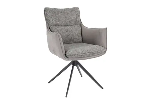Armlehnstuhl MANDY - drehbar, Stoff, Graubeige