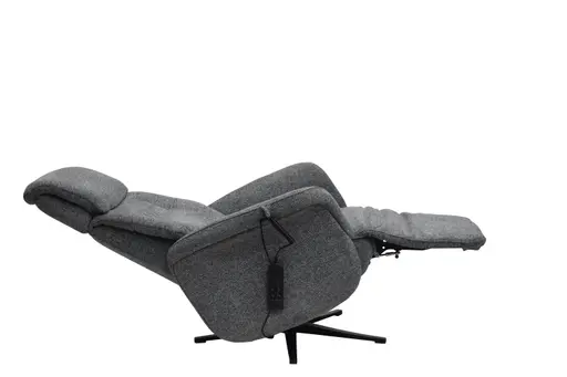 TV-Sessel MARLON - drehbar, Relaxfunktion, Kopfteilverstellung, Stoff, Graublau