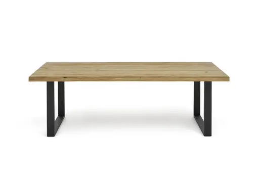 Esstisch - LB ca. 240x100 cm, Eiche massiv geölt, Schwarz