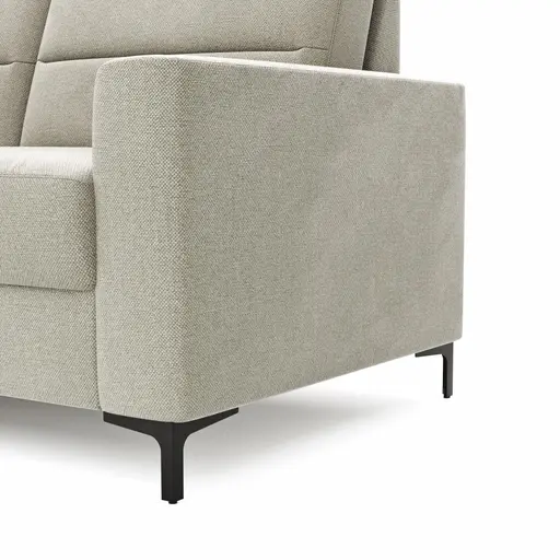 Ecksofa Merlos H - Longchair links und 2,5-Sitzer rechts inkl. Relaxfunktion (motorisch), Stoff, Natur