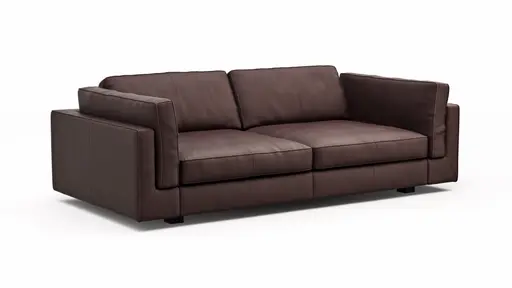 Sofa Aprino 3 - 3,5-Sitzer XL, Dickleder, Dunkelbraun, Armlehne Kissen