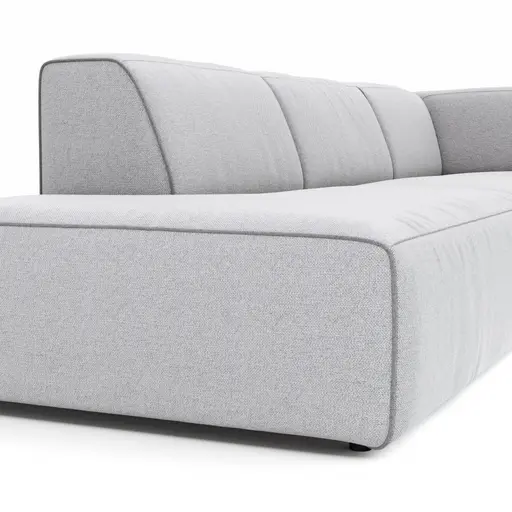 Ecksofa Elementos - Abschlusselement mit 1-Sitzer und Ecke rechts, Stoff, Hellgrau