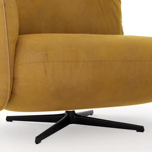 Loungesessel Lovere - Leder, Curry, Armlehne links